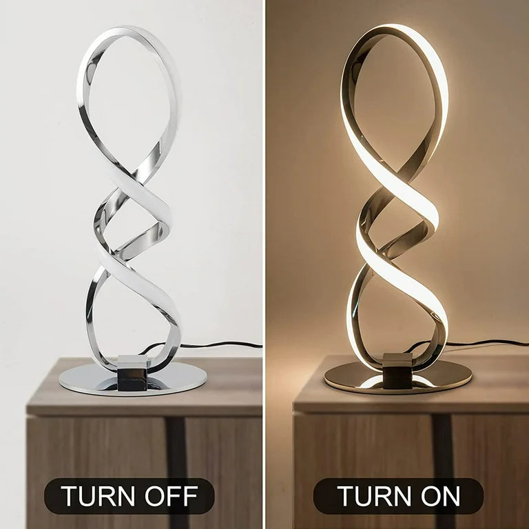 Modern Spiral LED Table Lamp - 7 Color Options